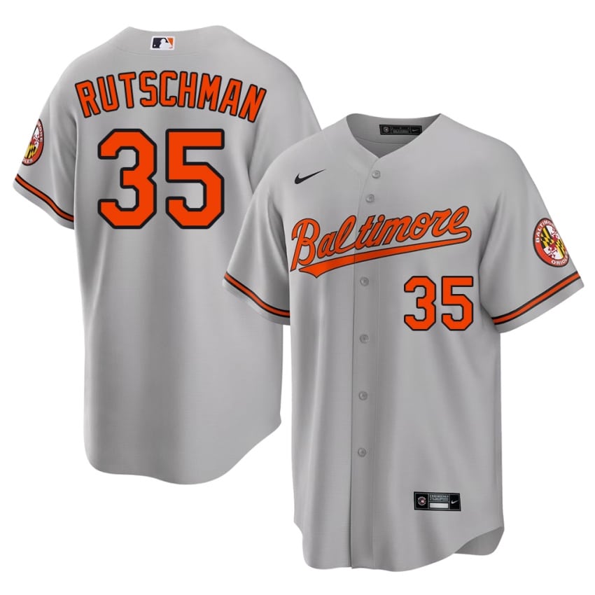 BAL Orioles Adley Rutschman Gray #35 Men's Official Jerseys 586377-472