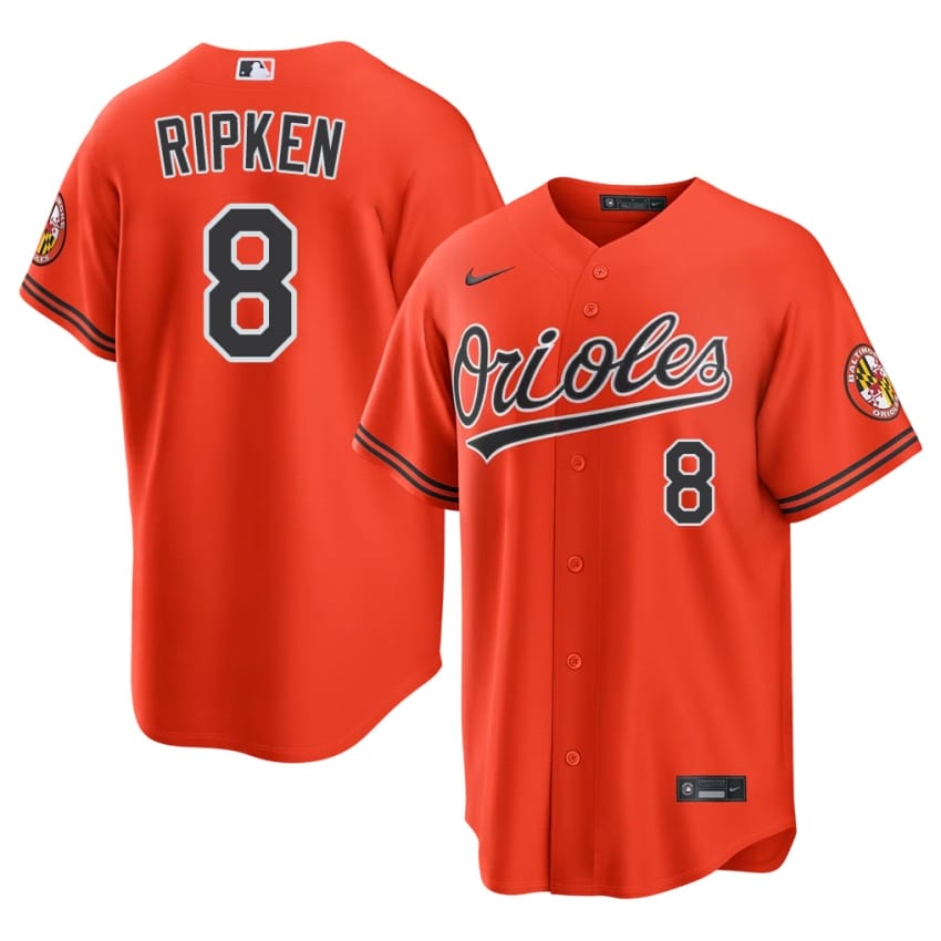 Orioles Cal Ripken Jr. Orange #8 Mens Popular Jersey 767914-987