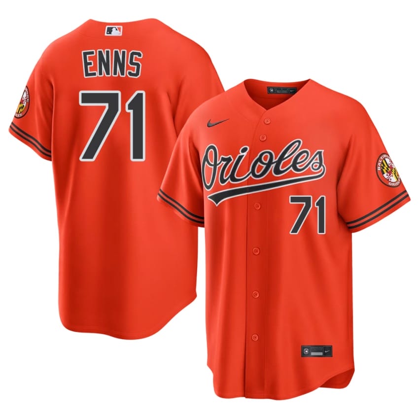 Orioles Dietrich Enns Orange #71 Men Authentic Jersey 668459-178