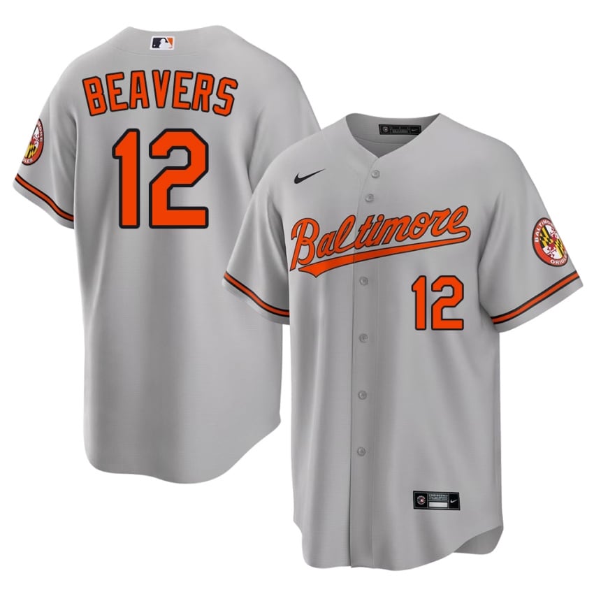 Baltimore Dylan Beavers Gray #12 Mens Stitched Jerseys 684443-801