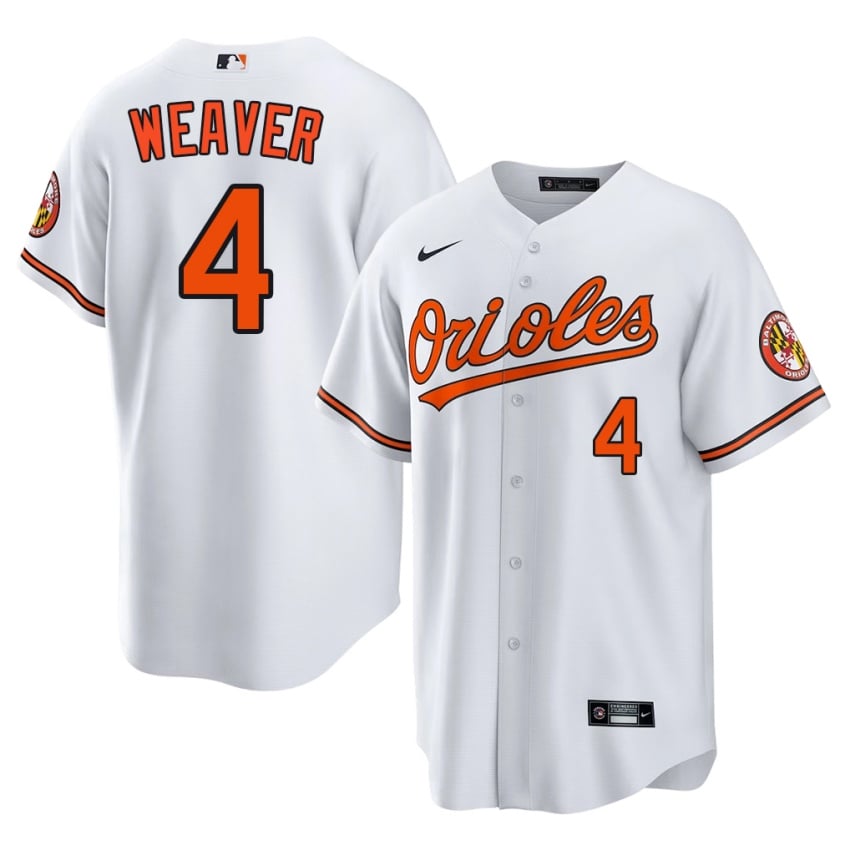 BAL O's Earl Weaver White #4 Men Official Jerseys 904475-847