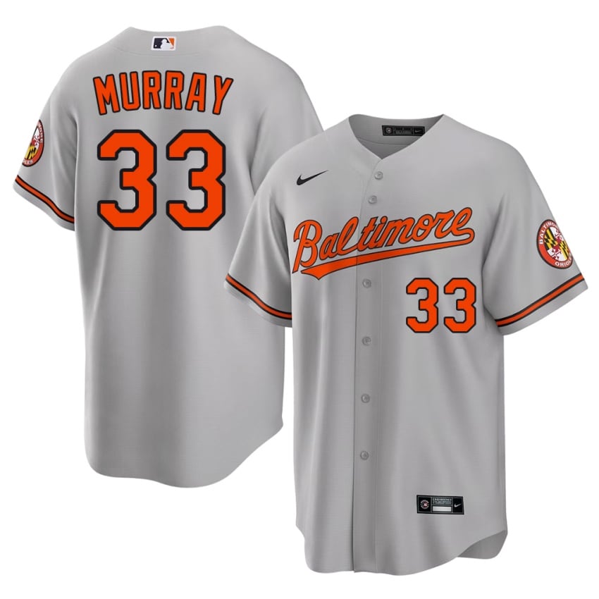 Orioles Eddie Murray Gray #33 Men's Official Jersey 648918-494