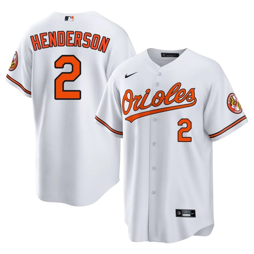 BAL Orioles Gunnar Henderson White #2 Mens Player Jersey 101034-492