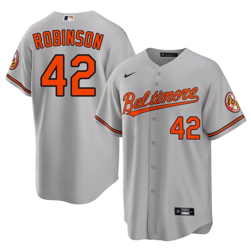 Orioles Jackie Robinson Gray #42 Men Popular Jerseys 476644-397