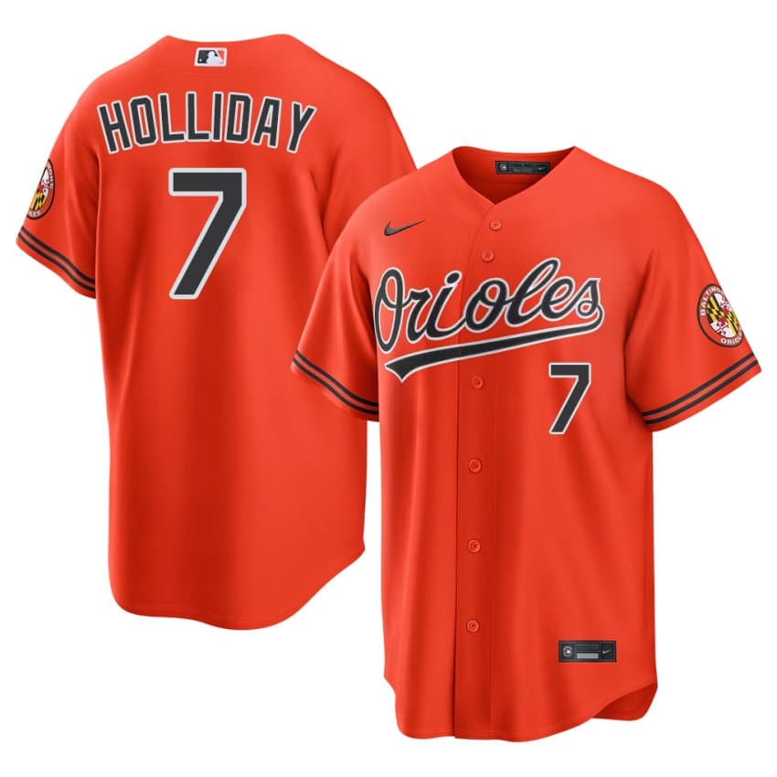 Orioles Jackson Holliday Orange #7 Men's Official Jerseys 869093-889