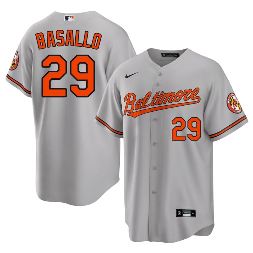 O's Samuel Basallo Gray #29 Men Authentic Jersey 544915-391