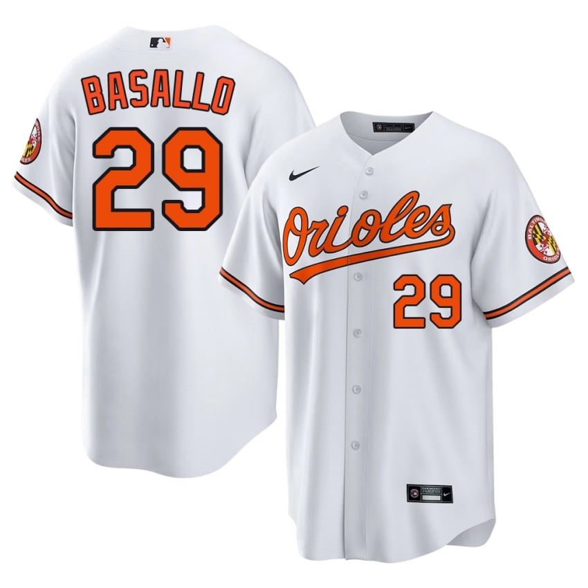 BAL O's Samuel Basallo White #29 Men's Authentic Jerseys 217496-847