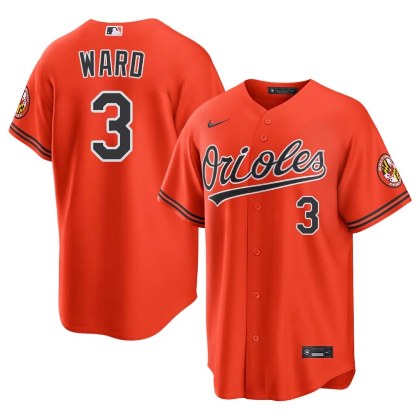 BAL Taylor Ward Orange #3 Men's Game Jerseys 145205-968