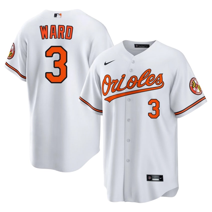 BAL O's Taylor Ward White #3 Men's MLB Jersey 100376-530