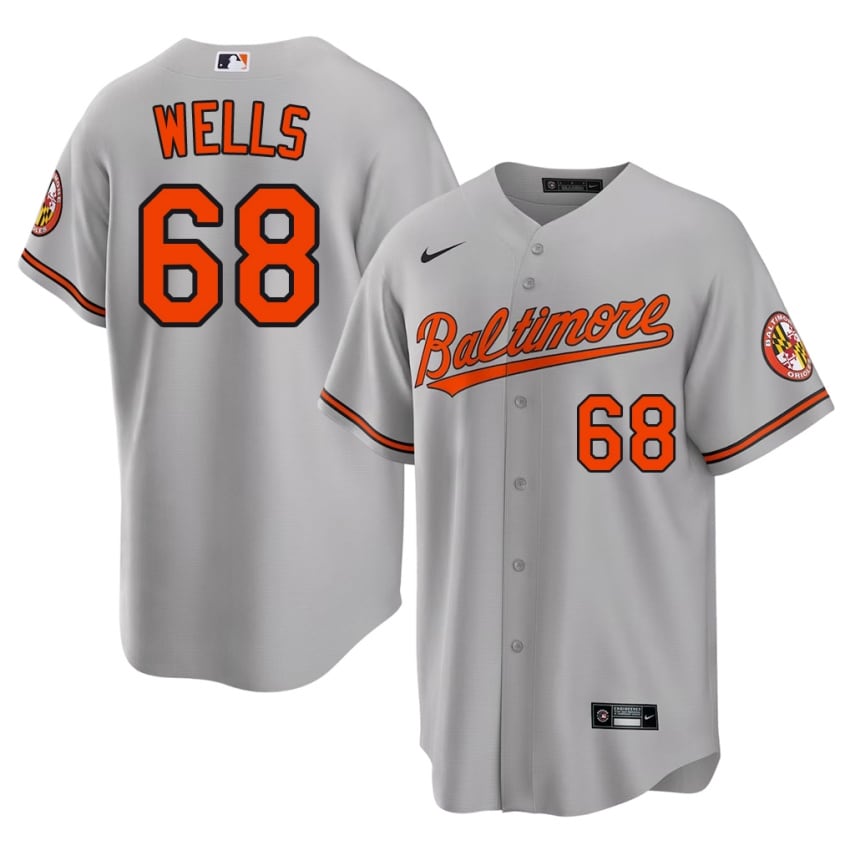 Baltimore Orioles Tyler Wells Gray #68 Mens Player Jerseys 334254-182