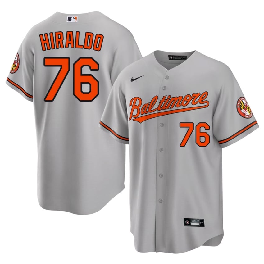 Baltimore O's Yaramil Hiraldo Gray #76 Men's 2026-27 Jerseys 974626-318