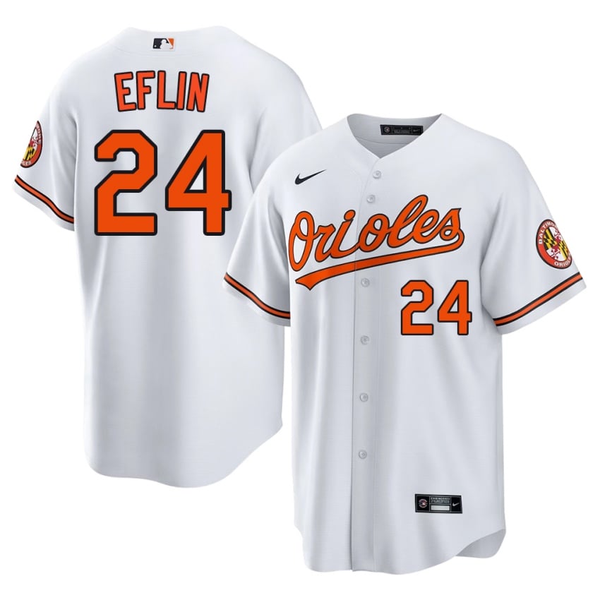 O's Zach Eflin White #24 Mens Embroidery Jersey 617187-381
