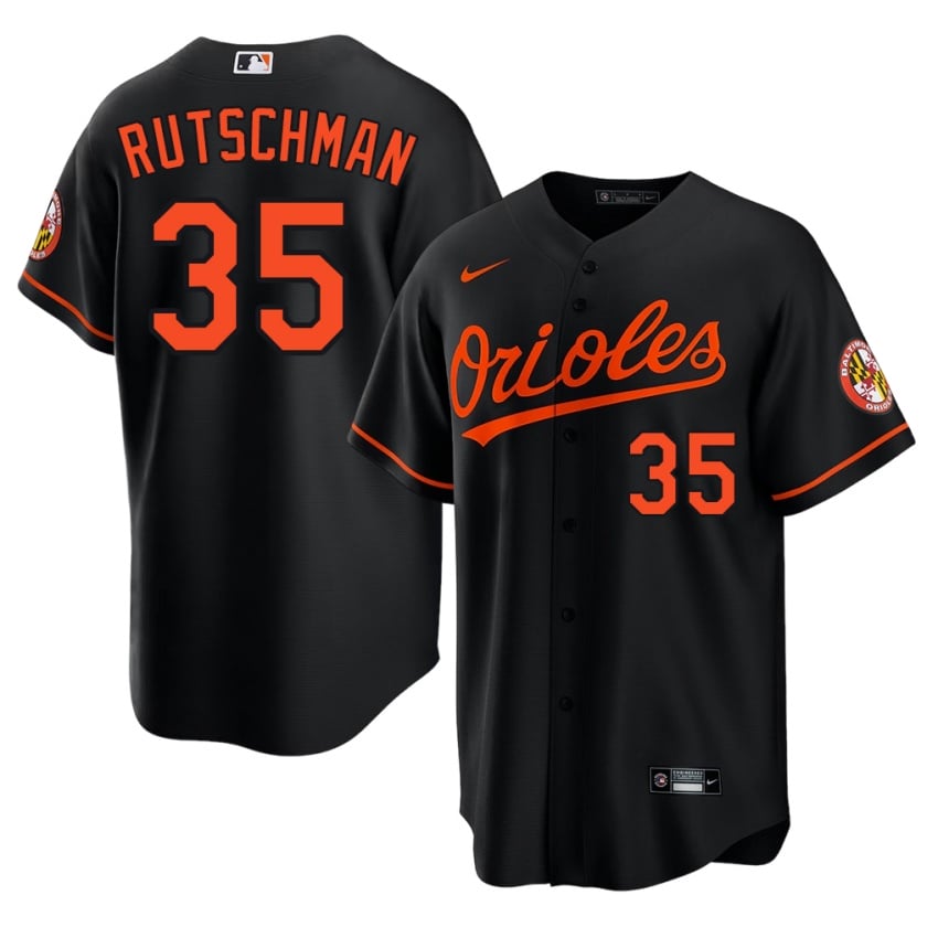 Baltimore Orioles Adley Rutschman Black #35 Men Embroidery Jersey 375398-913