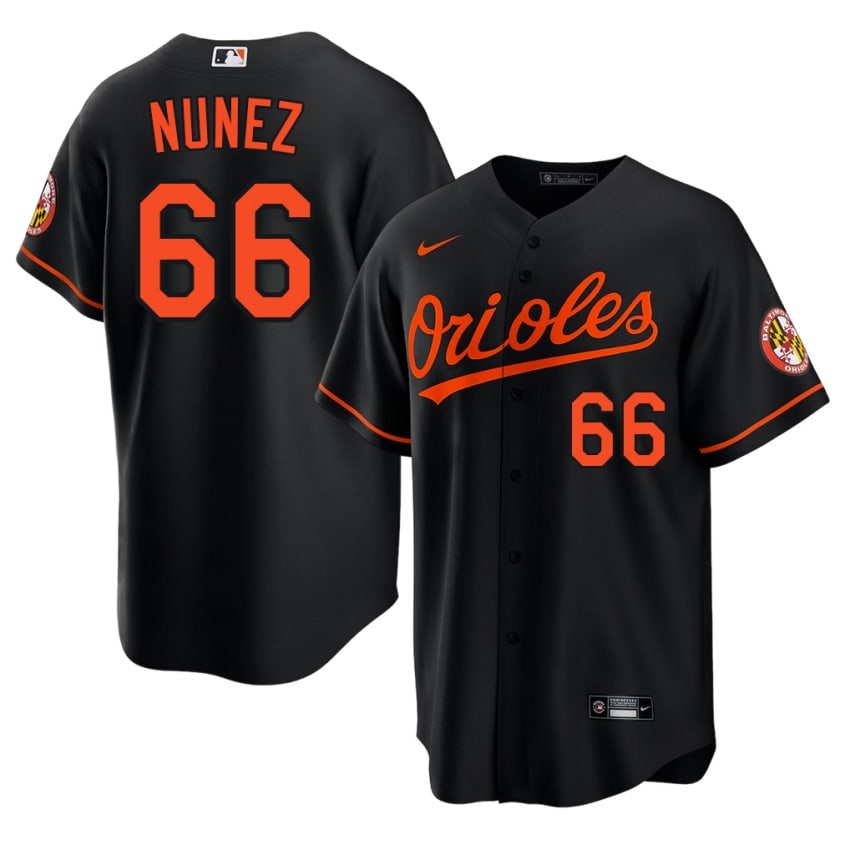 BAL Anthony Nunez Black #66 Men MLB Jerseys 465126-681