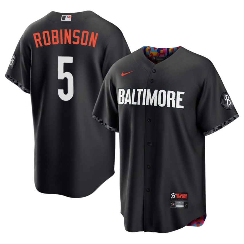 Baltimore Orioles Brooks Robinson Black City Connect #5 Men Replica Jerseys 410447-364