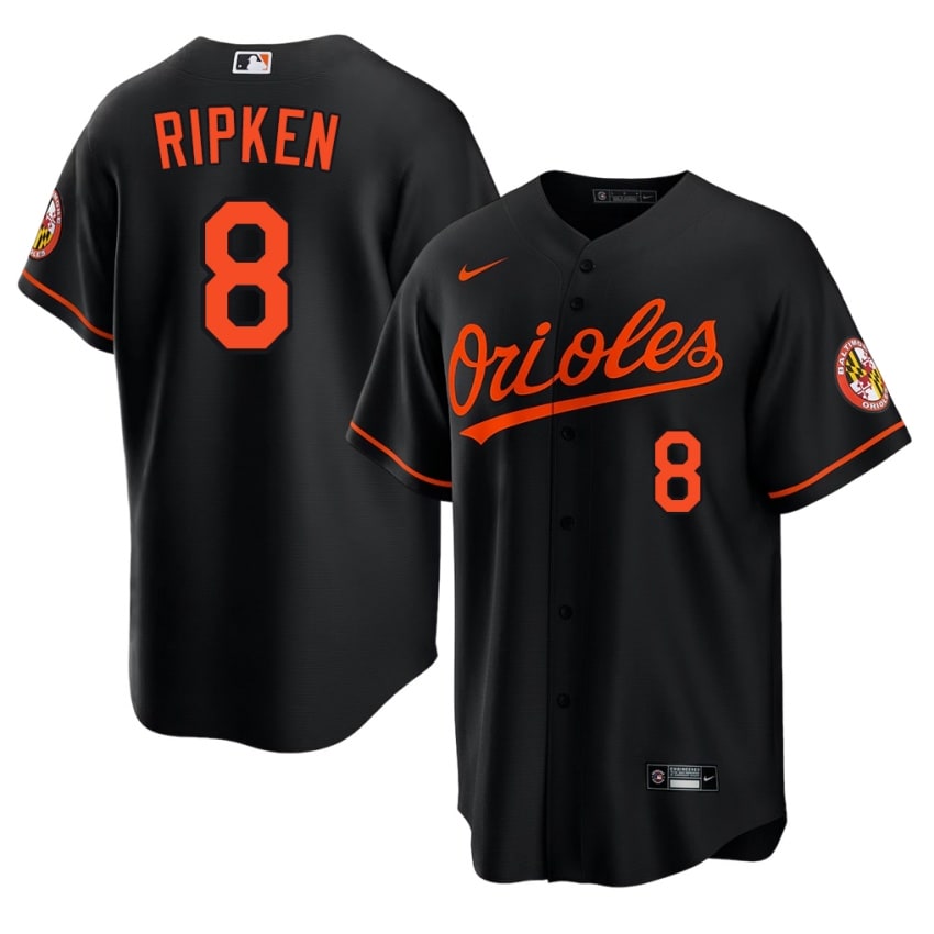 The Birds Cal Ripken Jr. Black #8 Men's Embroidery Jerseys 874047-328