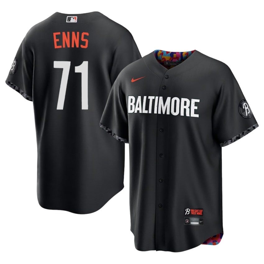 BAL Orioles Dietrich Enns Black City Connect #71 Men's Stitched Jersey 469133-597