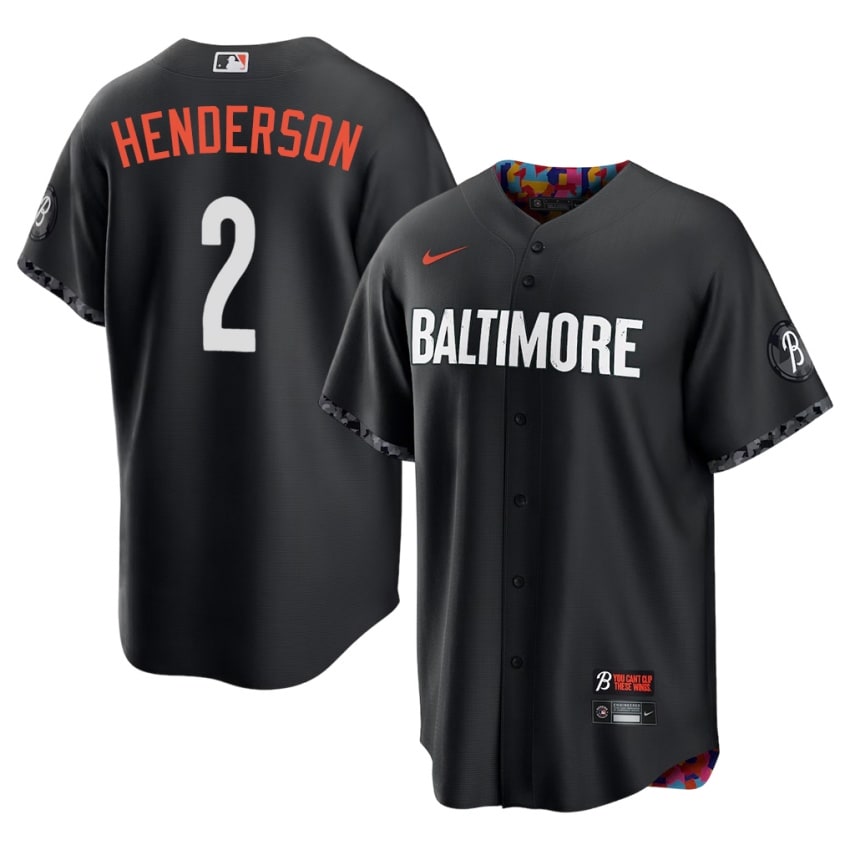 BAL O's Gunnar Henderson Black City Connect #2 Men's New Jerseys 732243-692