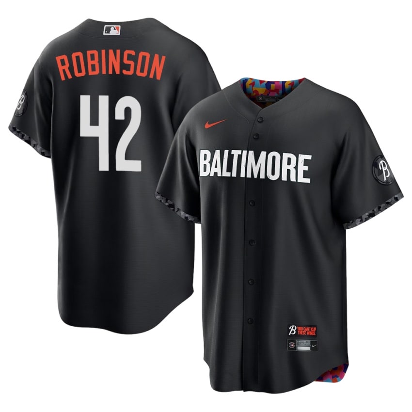 Birdland Jackie Robinson Black City Connect #42 Mens Replica Jersey 492694-115