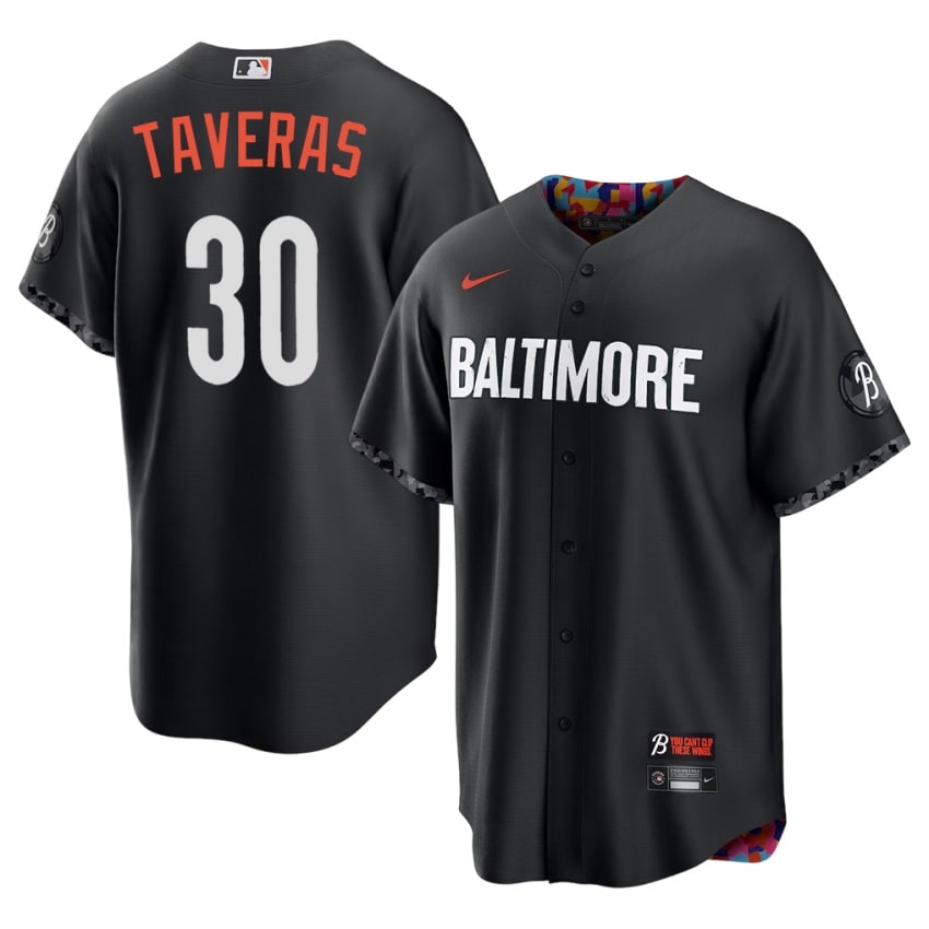 Birdland Leody Taveras Black City Connect #30 Mens Game Jerseys 193151-635