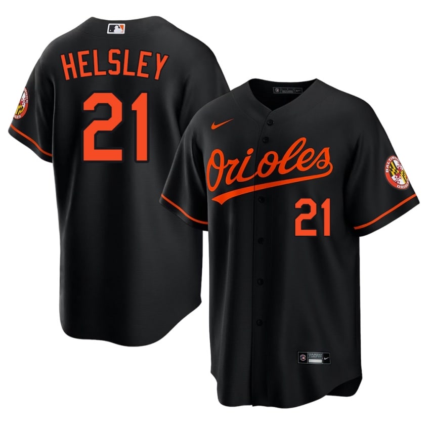 BAL O's Ryan Helsley Black #21 Men Embroidery Jerseys 699775-640