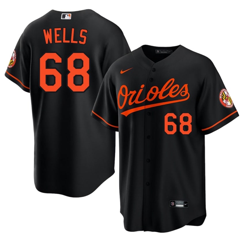 The Birds Tyler Wells Black #68 Mens Player Jersey 993291-757