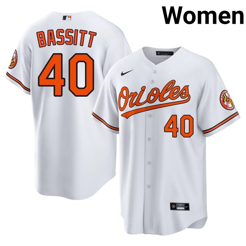 Birdland Chris Bassitt White #40 Women Stitched Jerseys 209053-832