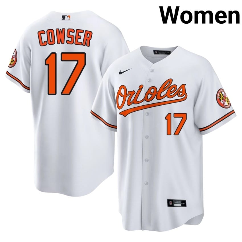 O's Colton Cowser White #17 Women Replica Jerseys 298154-671