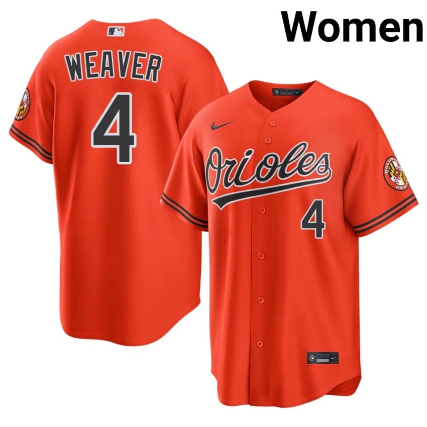 BAL Earl Weaver Orange #4 Womens Popular Jerseys 162396-979