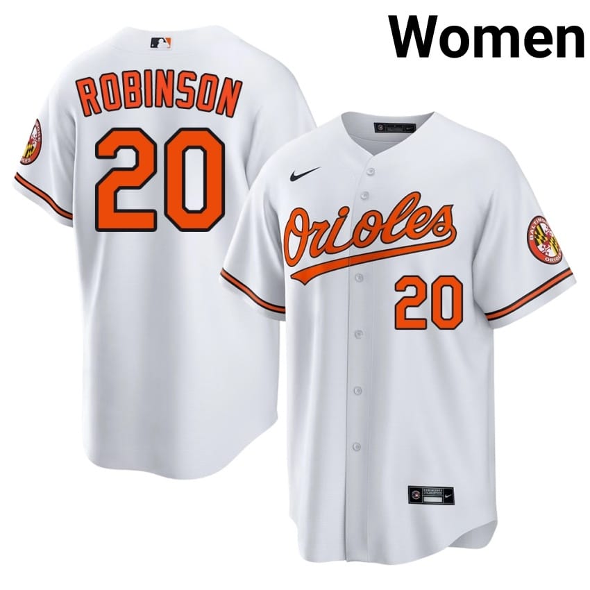 The Birds Frank Robinson White #20 Womens New Jersey 397920-355