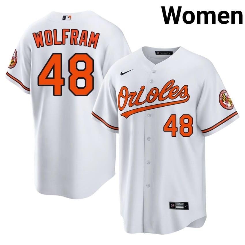 Baltimore Grant Wolfram White #48 Women's Limited Jersey 646810-621