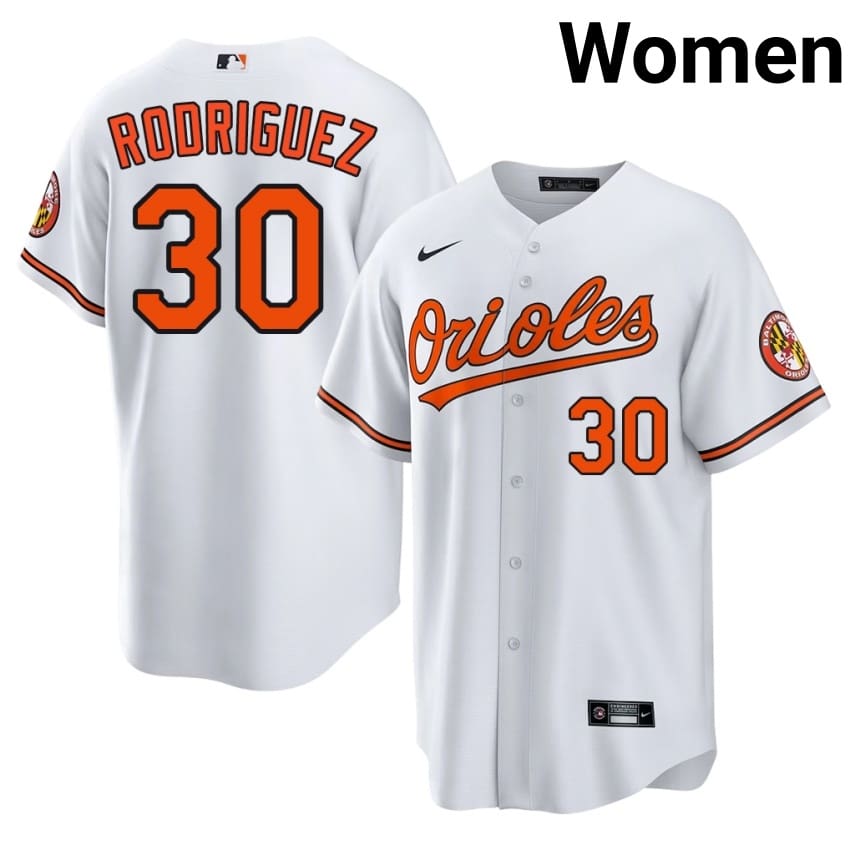 Baltimore Grayson Rodriguez White #30 Women Player Jersey 127789-311