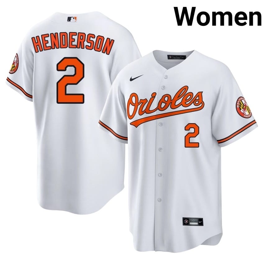 The Birds Gunnar Henderson White #2 Women's Authentic Jerseys 312495-634