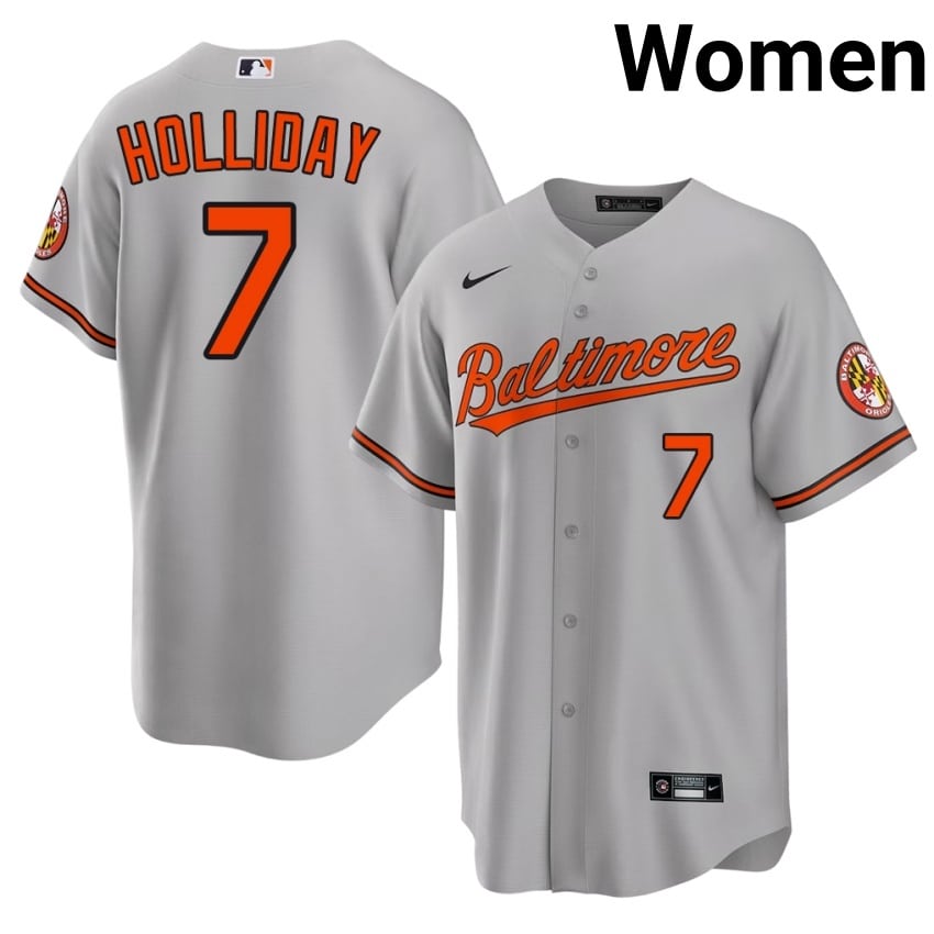 Birdland Jackson Holliday Gray #7 Womens Game Jersey 533350-431
