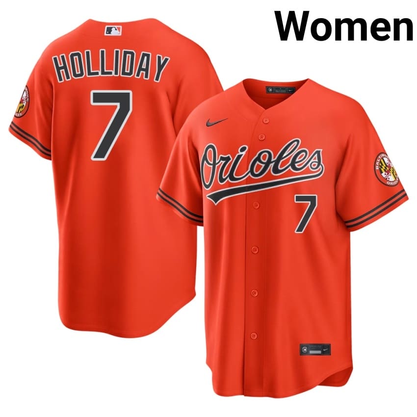 Birdland Jackson Holliday Orange #7 Women's Popular Jerseys 382384-462