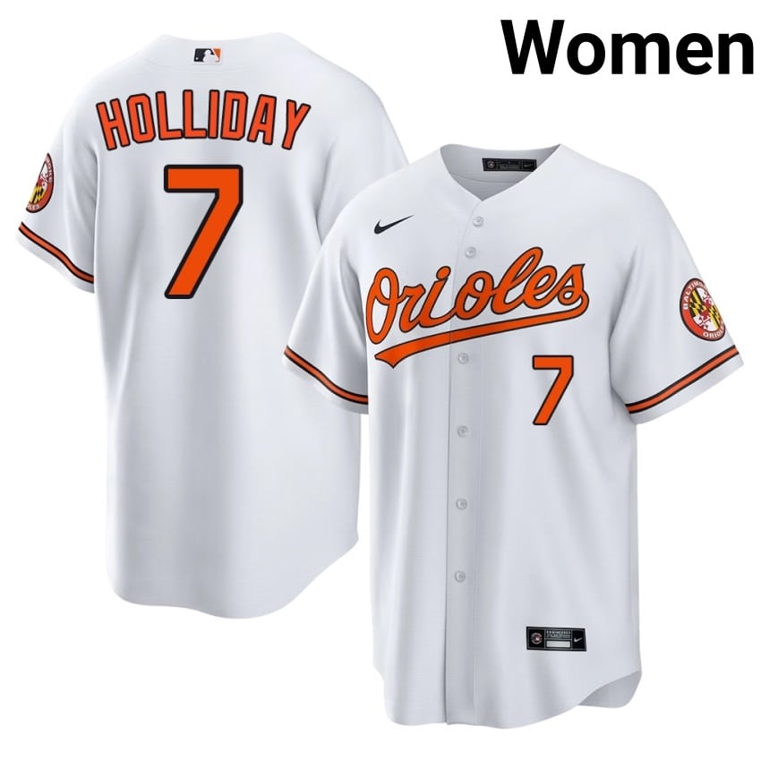 Baltimore Orioles Jackson Holliday White #7 Women Player Jerseys 408011-519