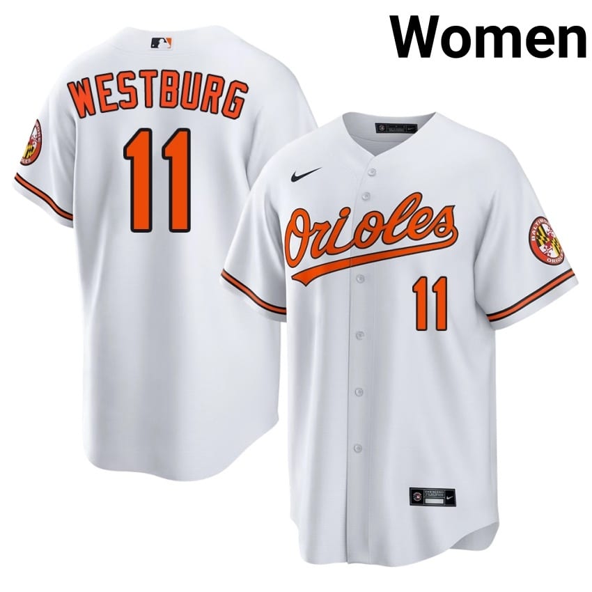 O's Jordan Westburg White #11 Womens Game Jerseys 509197-192