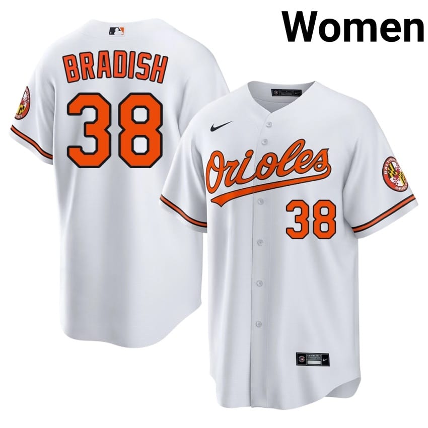 Birdland Kyle Bradish White #38 Women's Embroidery Jerseys 935949-864