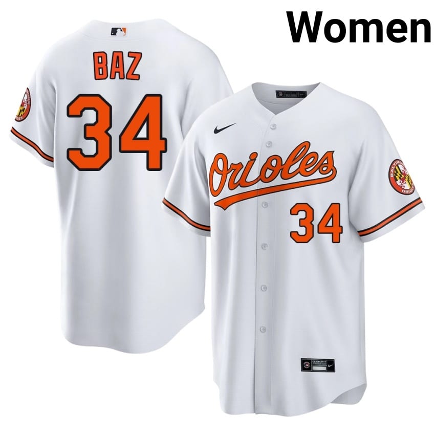 BAL Orioles Shane Baz White #34 Womens Popular Jerseys 628193-946