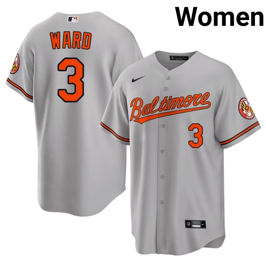 BAL O's Taylor Ward Gray #3 Women Popular Jerseys 709688-350