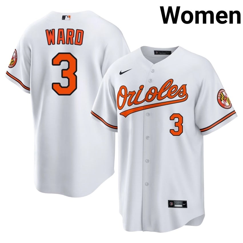Baltimore O's Taylor Ward White #3 Women Authentic Jersey 985559-678