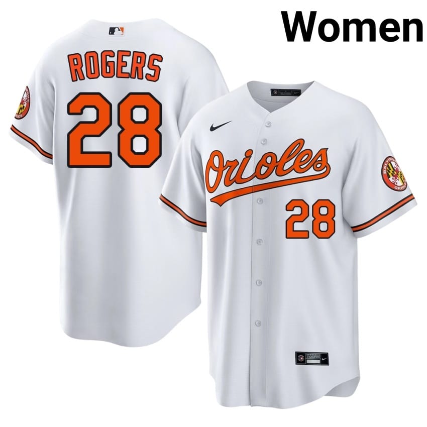 Birds Trevor Rogers White #28 Women's Popular Jersey 206256-958