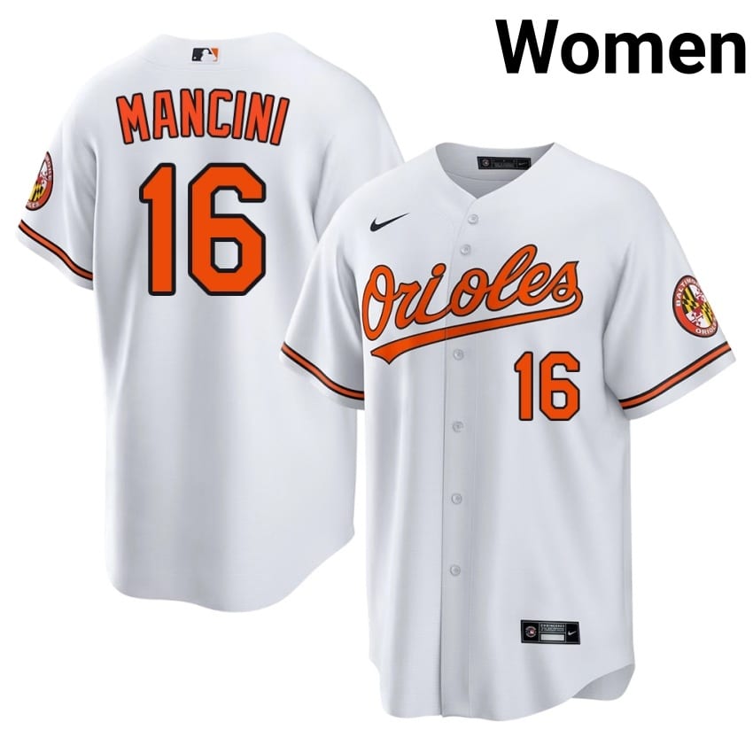 Birdland Trey Mancini White #16 Womens Replica Jerseys 650729-338