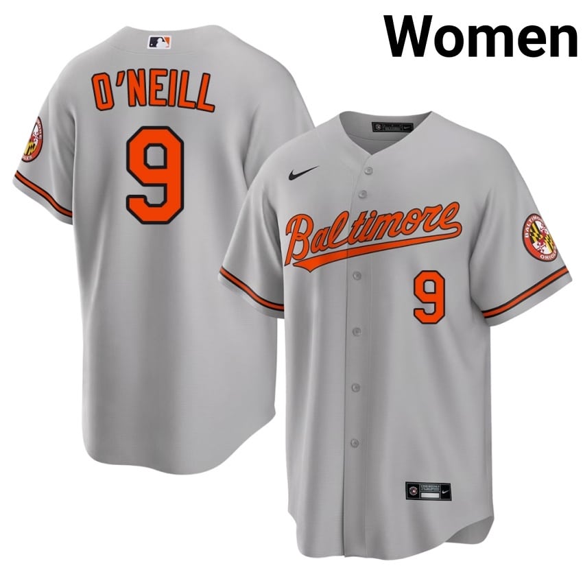 Birds Tyler O'Neill Gray #9 Women's Stitched Jersey 930116-892