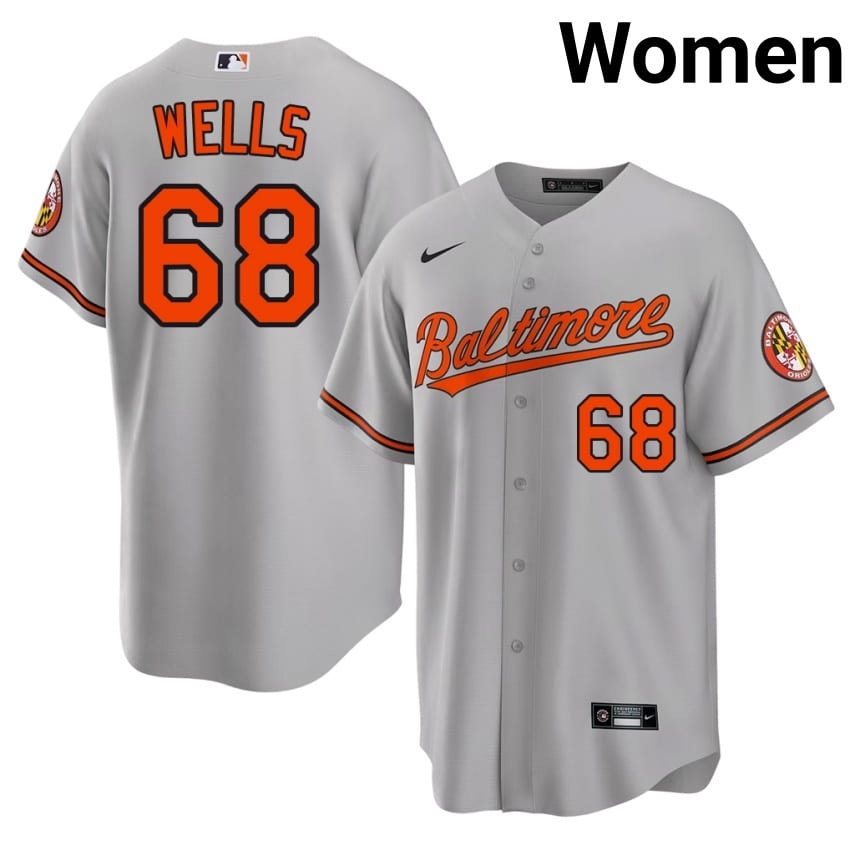 BAL O's Tyler Wells Gray #68 Womens 2026-27 Jerseys 506595-612