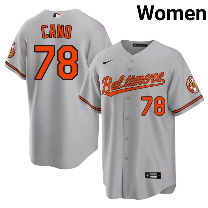Baltimore Orioles Yennier Cano Gray #78 Women's Official Jersey 433320-268