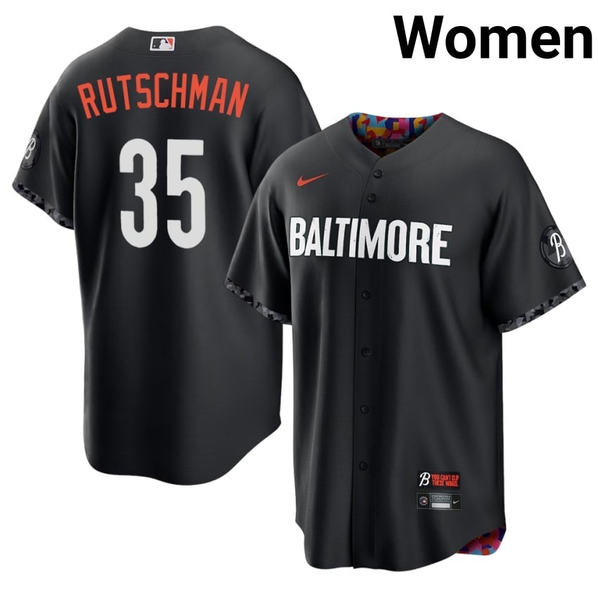 Baltimore Orioles Adley Rutschman Black City Connect #35 Women's Embroidery Jersey 409656-636