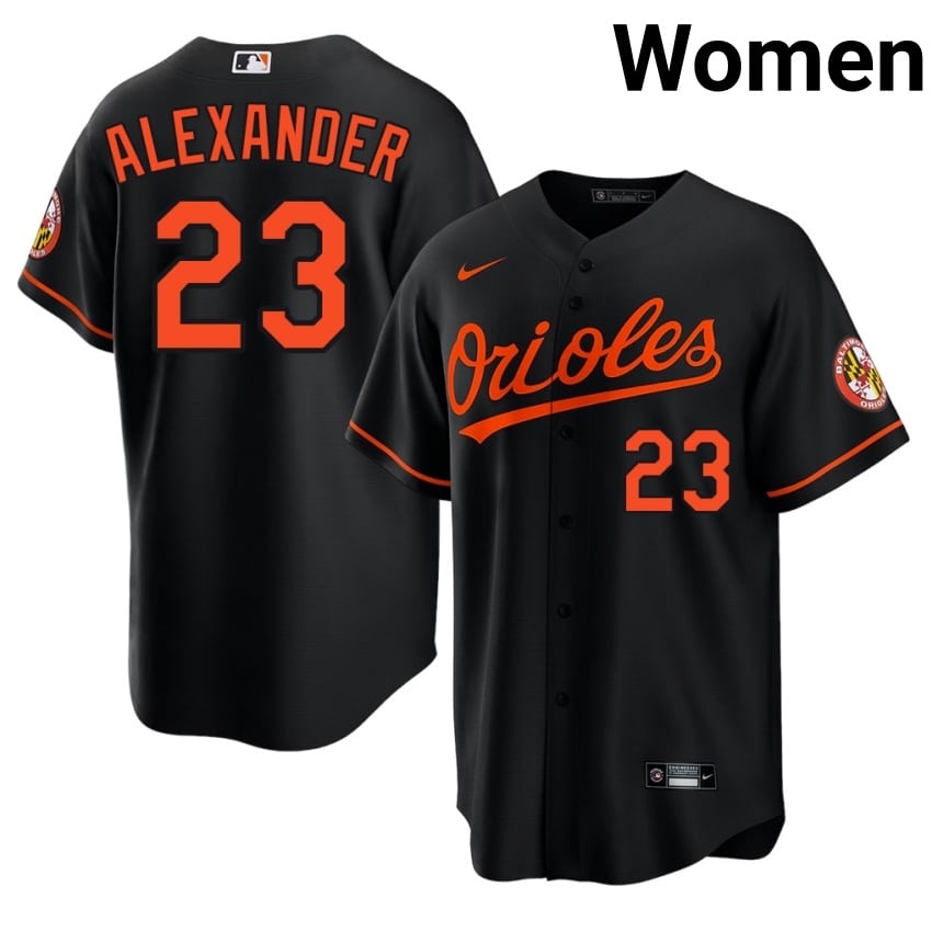 Baltimore Orioles Blaze Alexander Black #23 Womens Popular Jersey 450824-747