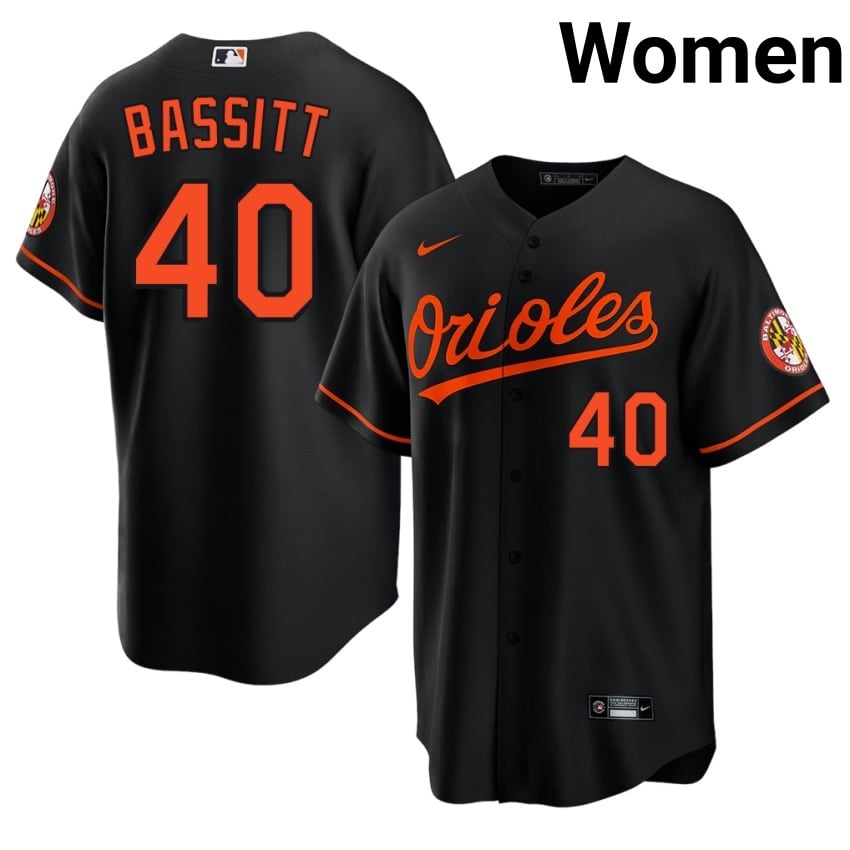 BAL Orioles Chris Bassitt Black #40 Womens Game Jersey 998922-487