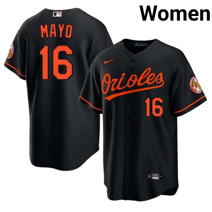 Baltimore Coby Mayo Black #16 Women's Stitched Jersey 764924-841